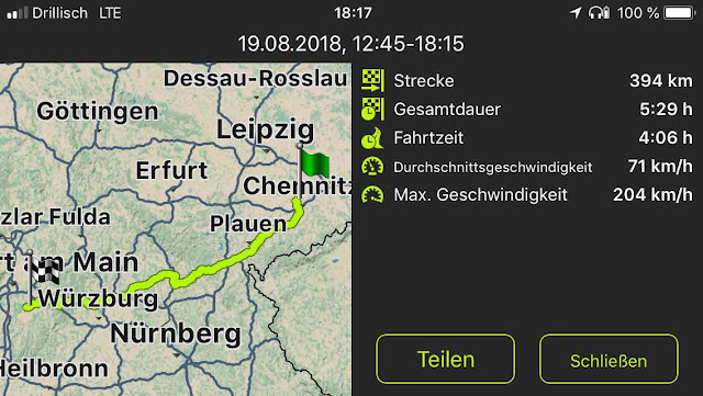 Schnellste Landstraßenroute von Chemnitz nach Münster